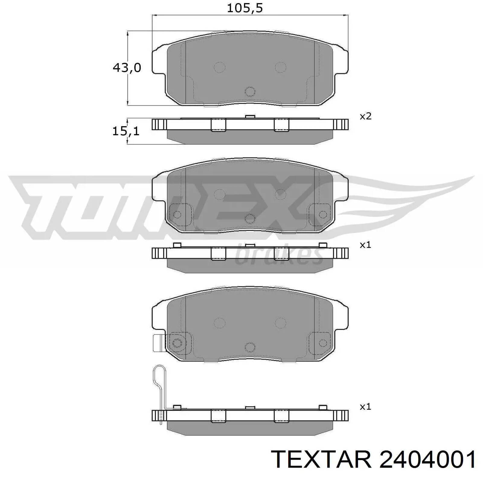 Задні гальмівні колодки Textar 2404001 ціна, від 19.21 USD