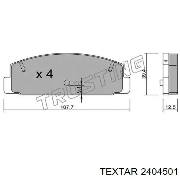 Купити 2404501 Textar Задні колодки