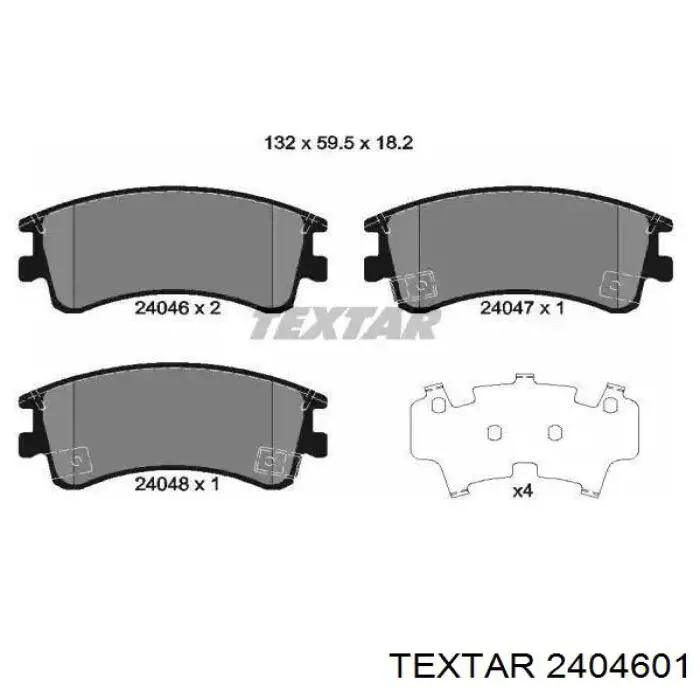 Купити 2404601 Textar Колодки гальмівні передні, дискові