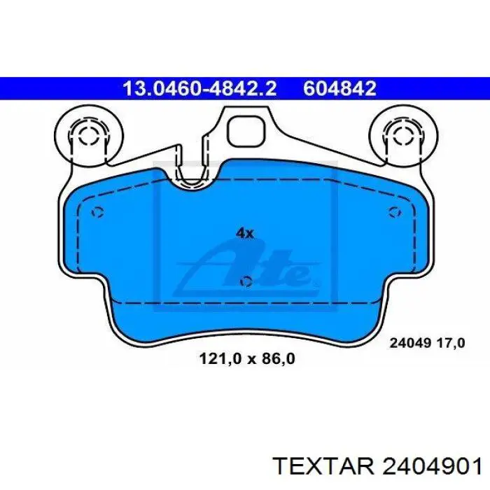 Гальмівні колодки Textar 2404901 ціна, від 50.85 USD