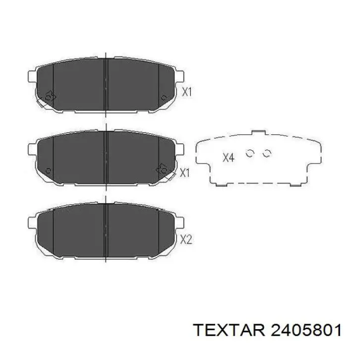 Задні гальмівні колодки Textar 2405801 ціна, від 21.55 USD