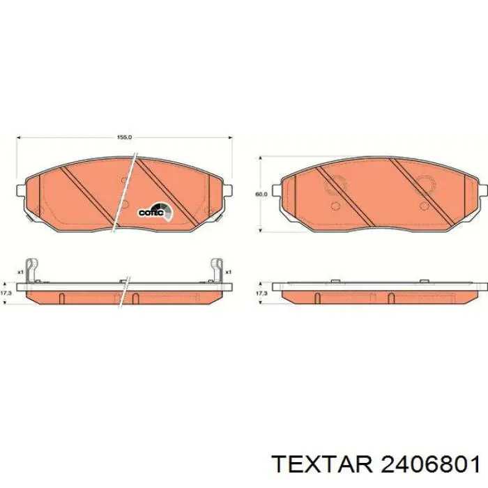 Гальмівні колодки Textar 2406801 ціна, від 28.38 USD