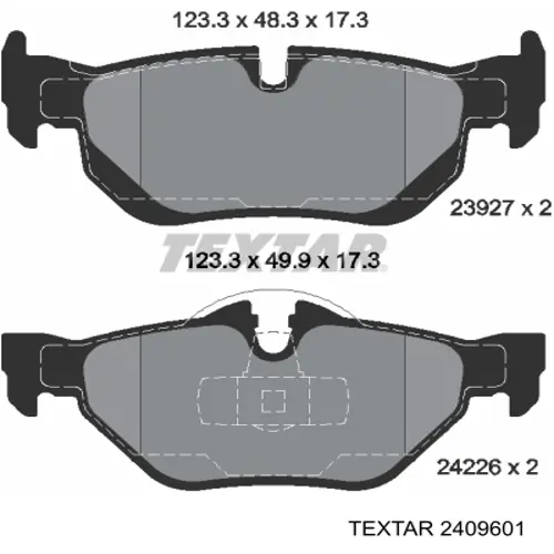 Гальмівні колодки Textar 2409601 ціна, від 33.33 USD