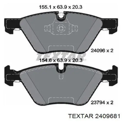 Колодки гальмівні передні, дискові 2409681 Textar