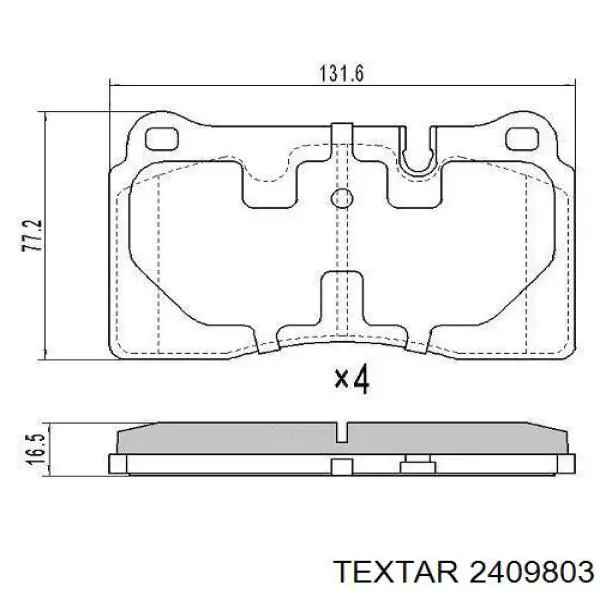 Купити 2409803 Textar Колодки гальмівні передні, дискові