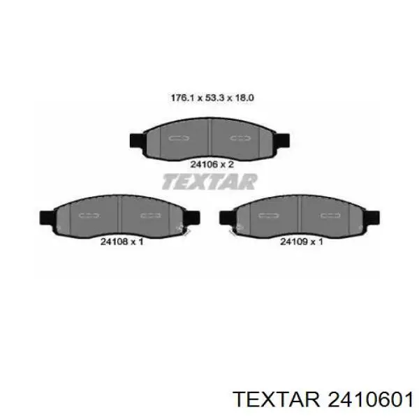 Гальмівні колодки Textar 2410601 ціна, від 27.41 USD