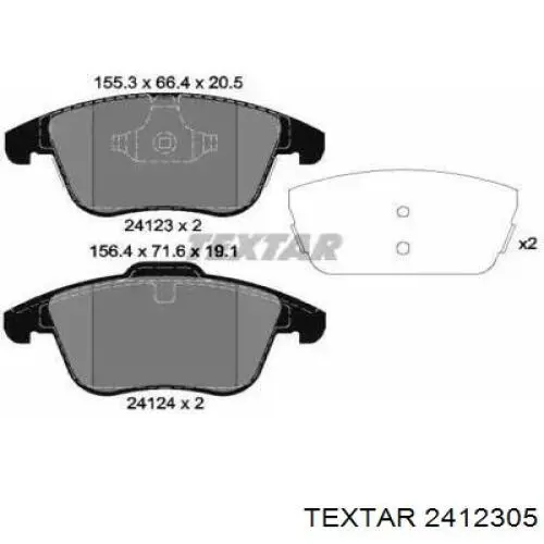 Колодки гальмівні передні, дискові 2412305 Textar