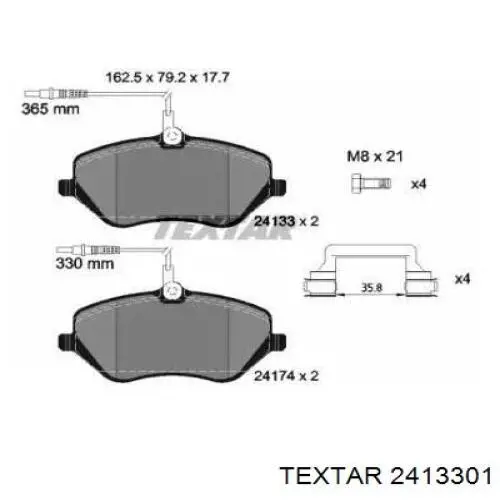 Гальмівні колодки Textar 2413301 ціна, від 30.54 USD