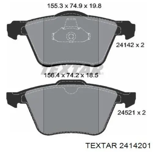 Колодки гальмівні передні, дискові 2414201 Textar