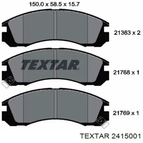 2415001 Textar Колодки гальмівні задні, дискові
