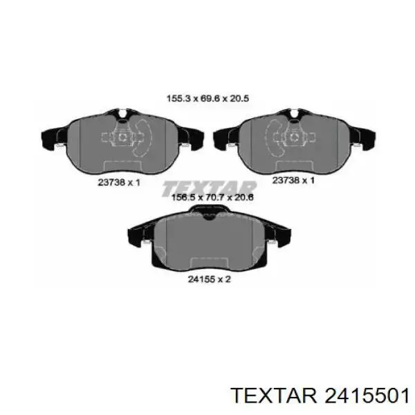 2415501 Textar Передні гальмівні колодки