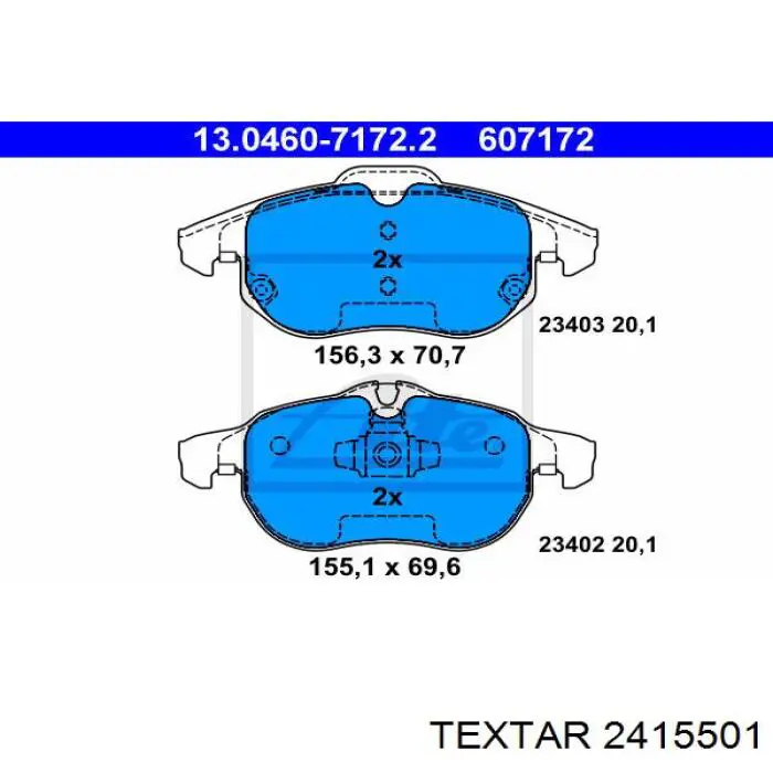 Гальмівні колодки Textar 2415501 ціна, від 19.03 USD