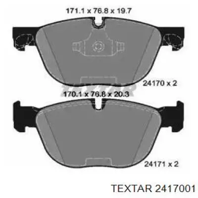Передні тормозні колодки 2417001 Textar