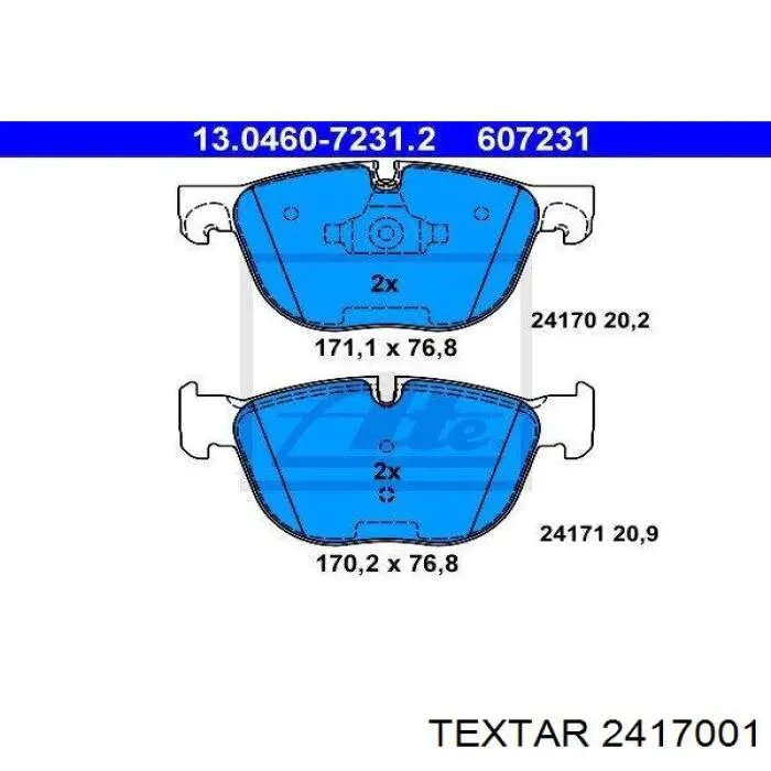Купити 2417001 Textar Колодки гальмівні передні, дискові