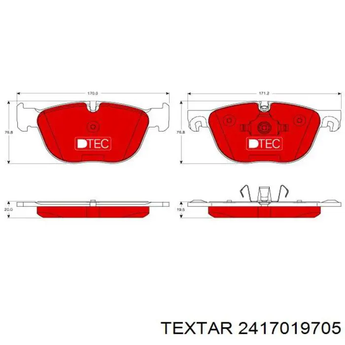 Гальмівні колодки Textar 2417019705 ціна, від 63.33 USD