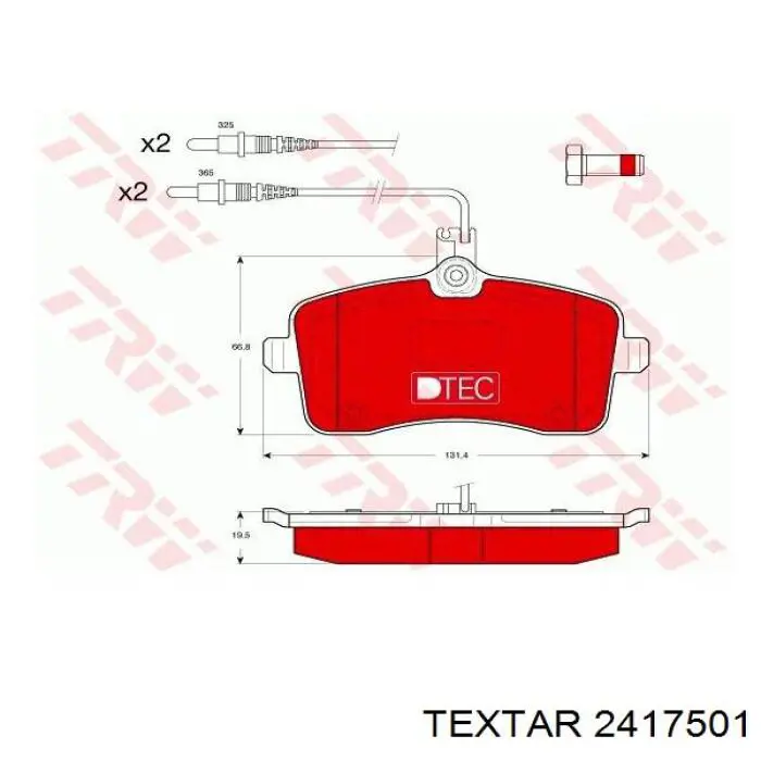 Тормозні колодки Textar 2417501