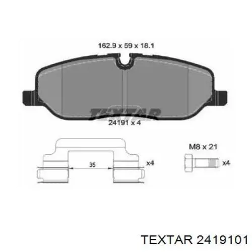 Тормозні колодки Textar 2419101