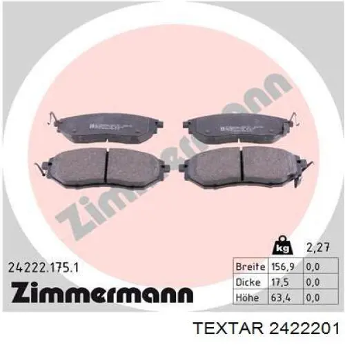 Гальмівні колодки Textar 2422201 ціна, від 41.66 USD