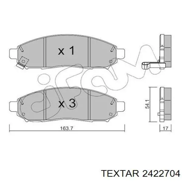 Купити 2422704 Textar Колодки гальмівні передні, дискові