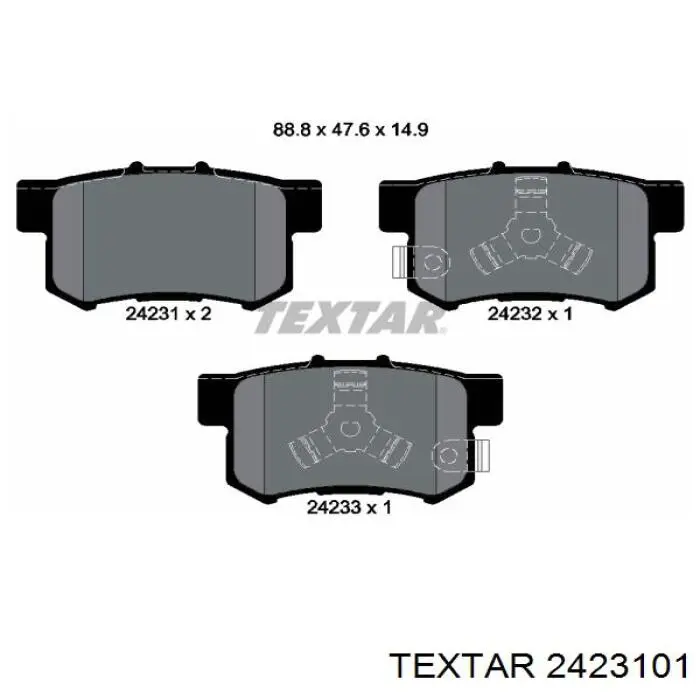 Задні гальмівні колодки Textar 2423101 ціна, від 23.21 USD