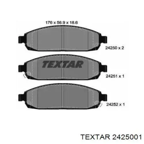 Гальмівні колодки Textar 2425001 ціна, від 38.01 USD