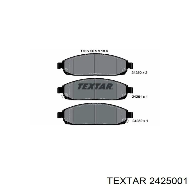 Купити 2425001 Textar Колодки гальмівні передні, дискові