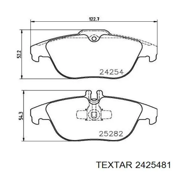 Колодки гальмові задні, дискові 2425481 Textar