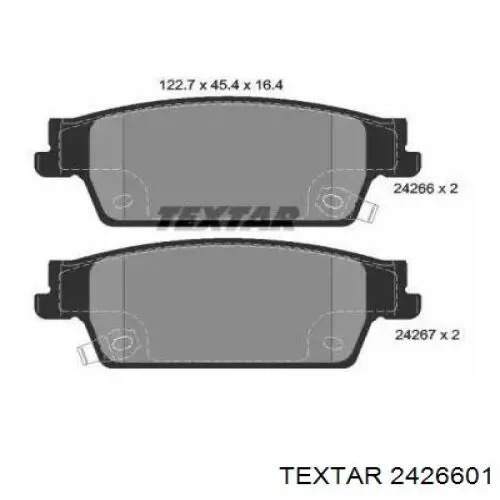Купити 2426601 Textar Задні колодки