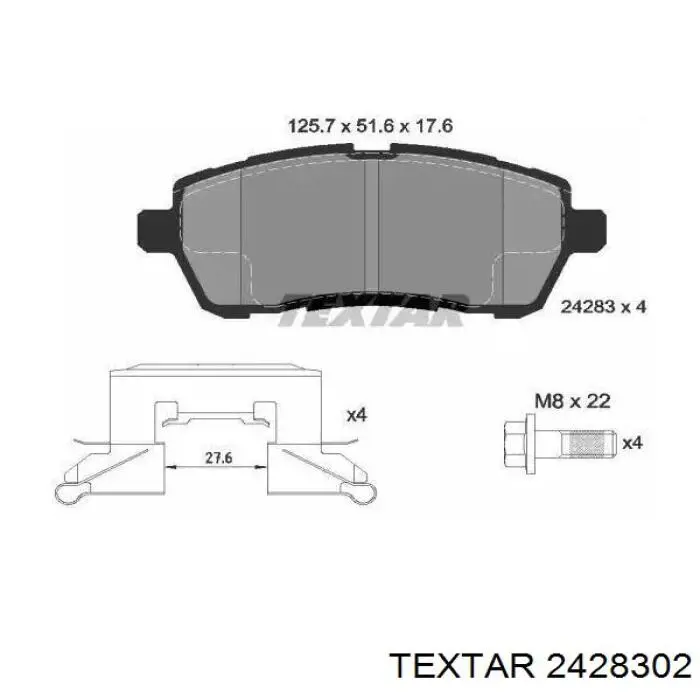 Гальмівні колодки Textar 2428302 ціна, від 23.65 USD