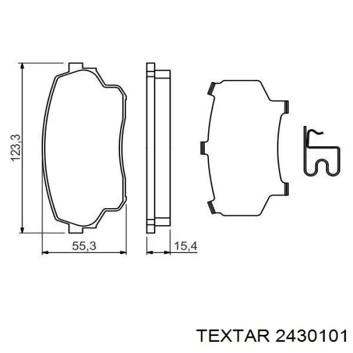 2430101 Textar Передні гальмівні колодки