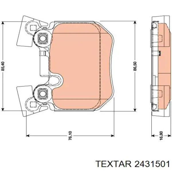 Купити 2431501 Textar Задні колодки