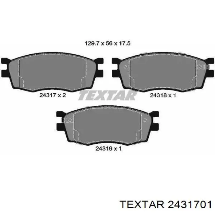 Купити 2431701 Textar Колодки гальмівні передні, дискові