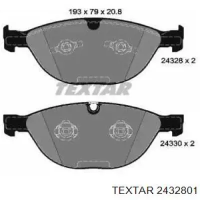 Купити 2432801 Textar Колодки гальмівні передні, дискові