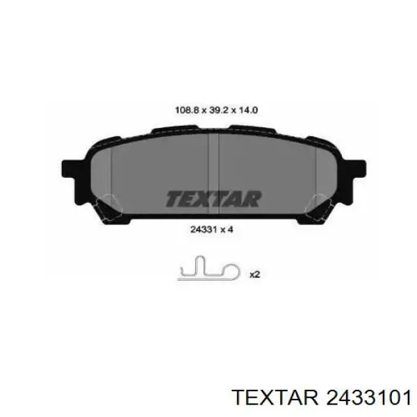 Задні гальмівні колодки Textar 2433101 ціна, від 13.78 USD