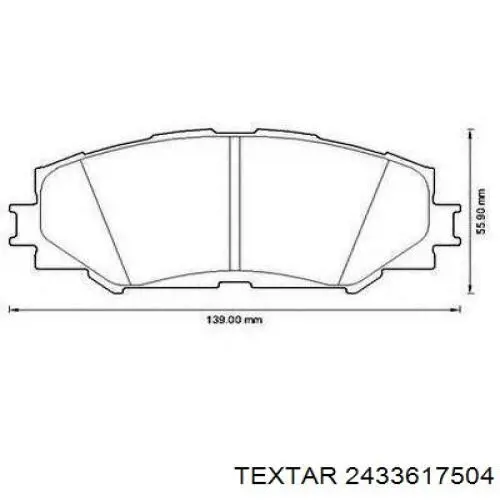 Купити 2433617504 Textar Колодки гальмівні передні, дискові