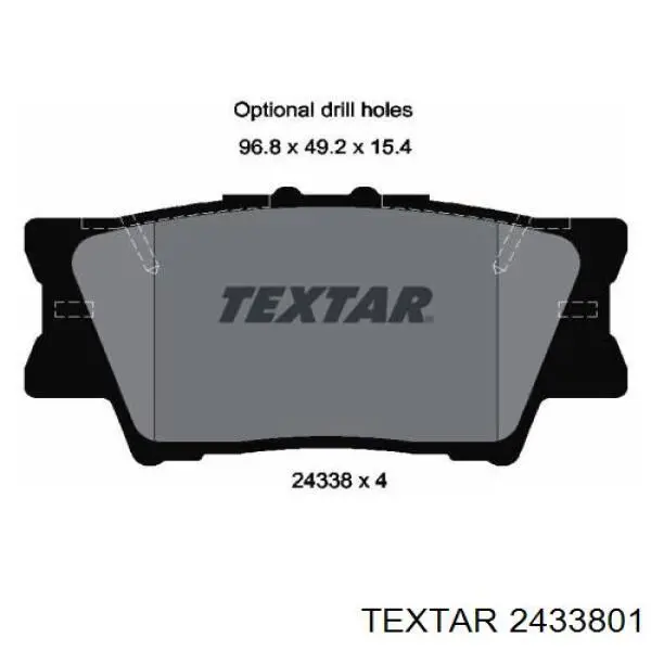 Задні дискові колодки Textar 2433801