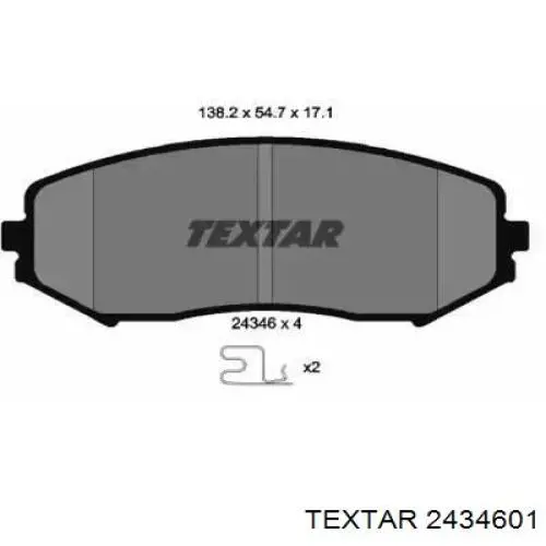 Гальмівні колодки Textar 2434601 ціна, від 27.41 USD