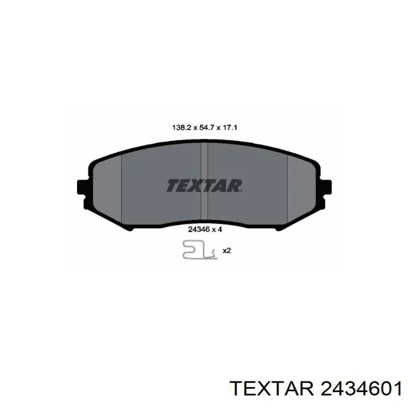 Купити 2434601 Textar Колодки гальмівні передні, дискові