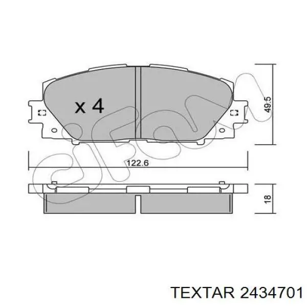 Передні тормозні колодки 2434701 Textar