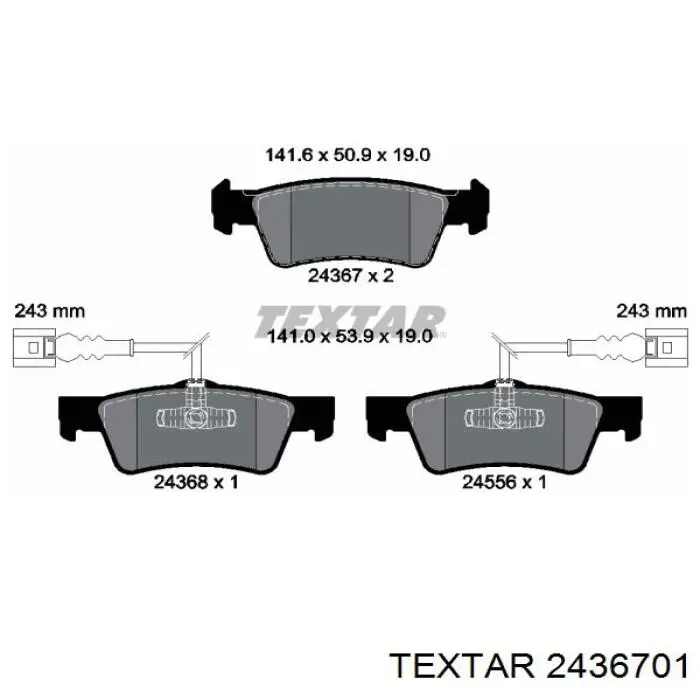 Купити 2436701 Textar Задні колодки
