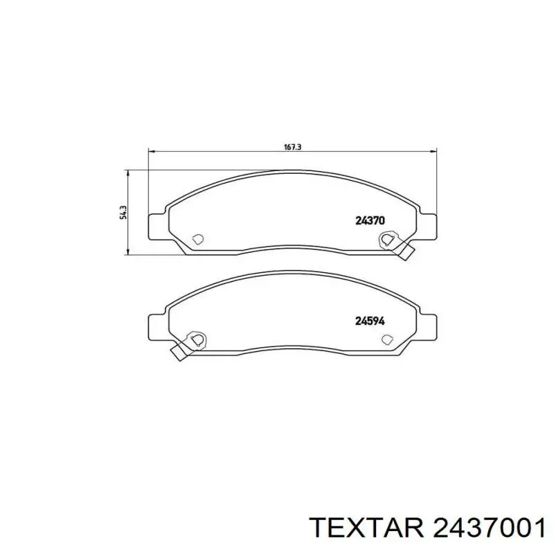 Купити 2437001 Textar Колодки гальмівні передні, дискові
