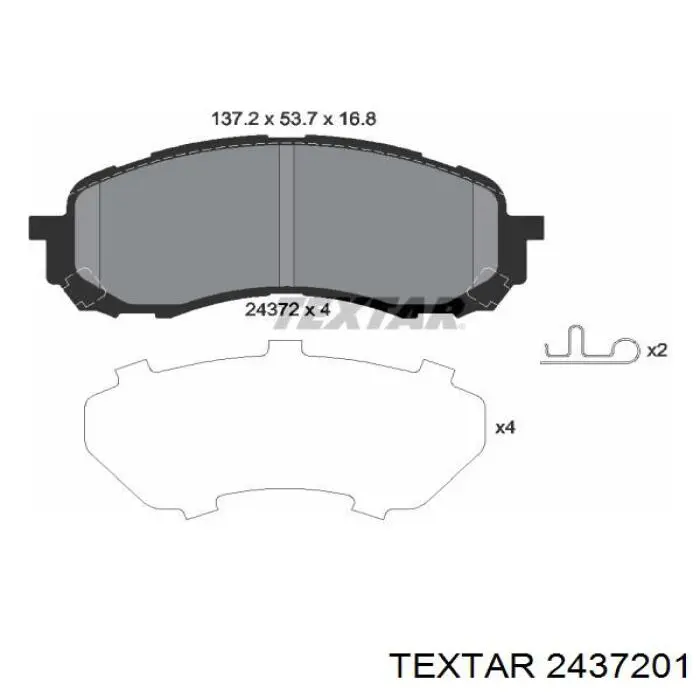Передні тормозні колодки 2437201 Textar