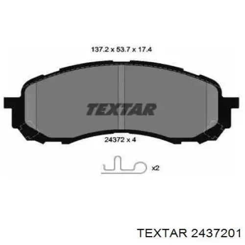 Колодки гальмівні передні, дискові 2437201 Textar