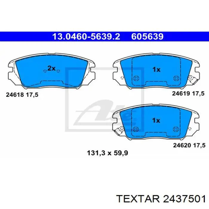 Гальмівні колодки Textar 2437501 ціна, від 20.61 USD
