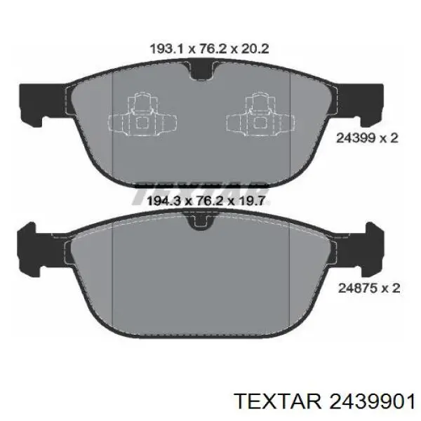 2439901 Textar Передні гальмівні колодки
