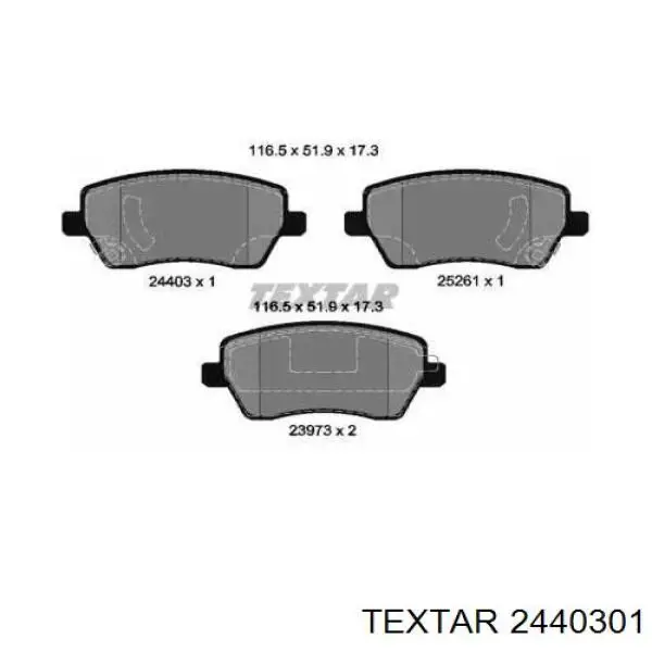 Купити 2440301 Textar Колодки гальмівні передні, дискові