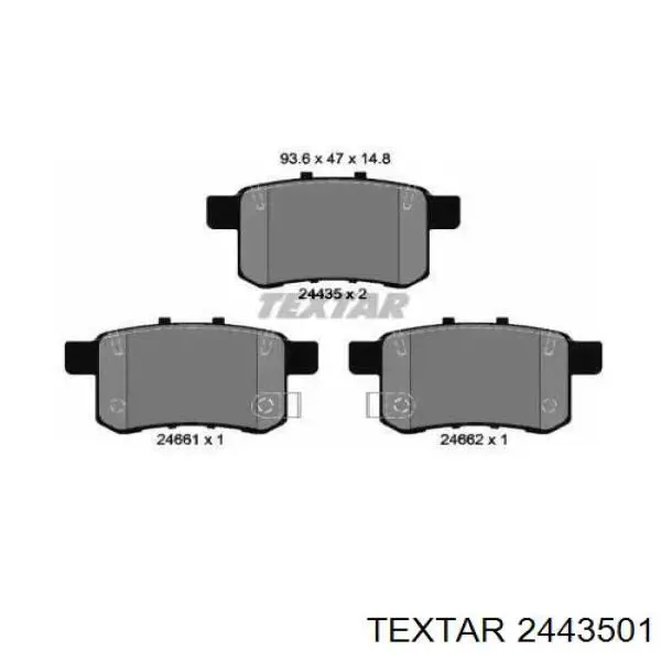 Задні дискові колодки Textar 2443501