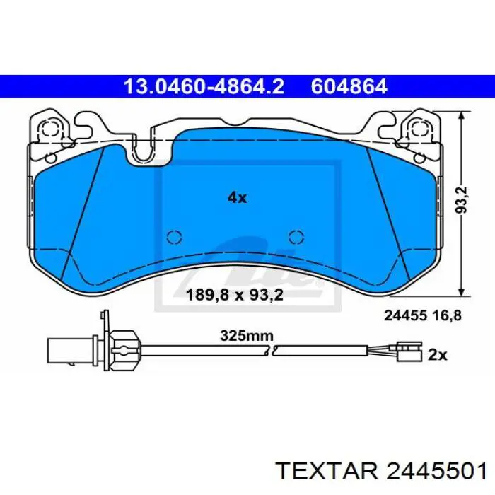 Гальмівні колодки Textar 2445501 ціна, від 83.64 USD