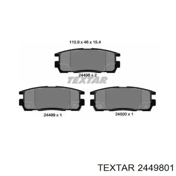 Купити 2449801 Textar Задні колодки