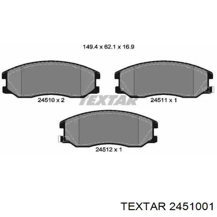 Купити 2451001 Textar Колодки гальмівні передні, дискові